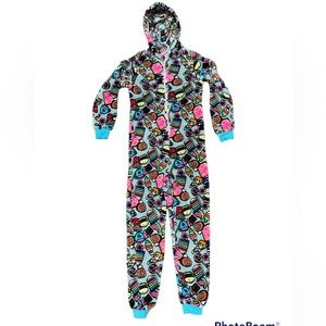 Malibu sugar, fuzzie onesie, size medium 10 to 12